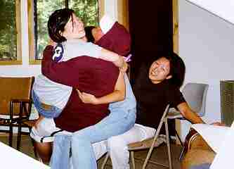 june noona being squished by 3 other ppl